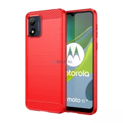  HUSĂ! - protecțiede telefon din silicon (rezistent la impact mediu, toc cu bule, periat, model carbon) PIROS Motorola Moto E13