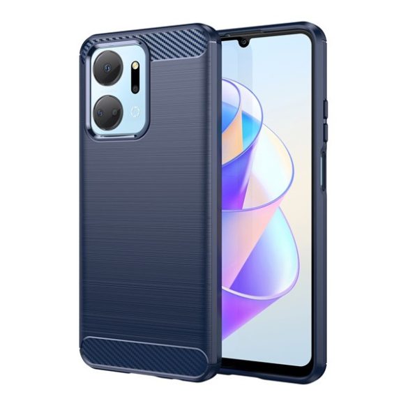 Husă silicon pentru telefon (rezistent la impact mediu, bubble heel, periat, model de carbon)