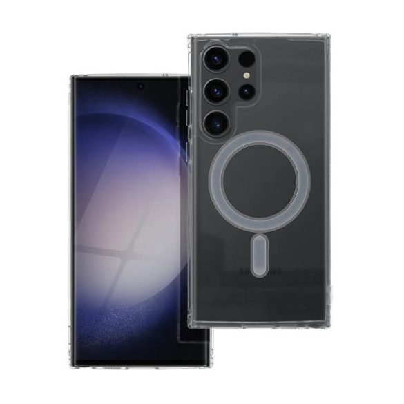 HUSĂ! - Protector de telefon din silicon (magnetic, rezistent la impact mediu, compatibil MagSafe) TRANSPARENT Samsung Galaxy S23 Ultra (SM-S918)