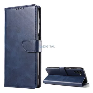 HUSĂ! - Husă în picioare, efect piele (FLIP activ, deschidere laterală, funcție suport pentru masă, suport card bancar, efect piele uzată) ALBASTRU ÎNCHIS Samsung Galaxy A34 5G (SM-A346)