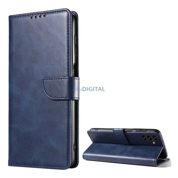 HUSĂ! - Husă în picioare, efect piele (FLIP activ, deschidere laterală, funcție suport pentru masă, suport card bancar, efect piele uzată) ALBASTRU ÎNCHIS Samsung Galaxy A34 5G (SM-A346)