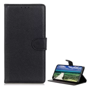 HUSĂ! - Husă stativă cu efect de piele (FLIP, deschidere laterală, desktop, premium) negru Samsung Galaxy A14 4G (SM-A145), Samsung Galaxy A14 5G (SM-A146)