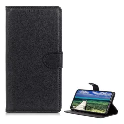   HUSĂ! - Carcasa in picioare, efect piele (FLIP, deschidere laterala, functie suport birou, premium) NEGRU Honor X8a