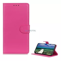   HUSĂ! - Carcasa in picioare, efect piele (FLIP, deschidere laterala, functie suport desktop, premium) ROZ OnePlus 11 5G