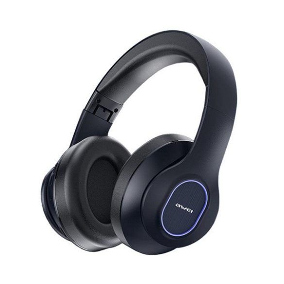 Căști bluetooth AWEI A100BL STEREO (v5.0, microfon, cititor de carduri microSD, pliabil, lumină LED) NEGRU