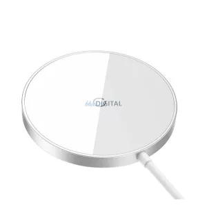 Încărcător de birou BASEUS SIMPLE MINI3 (15W, încărcător rapid, fără fir, MagSafe + cablu de alimentare tip C) SILVER Apple iPhone 12, Apple iPhone 12 mini, Apple iPhone 12 Pro, Apple iPhone 12 Pro Max, Apple iPhone 13 mini, Apple iPhone 13 , Apple 