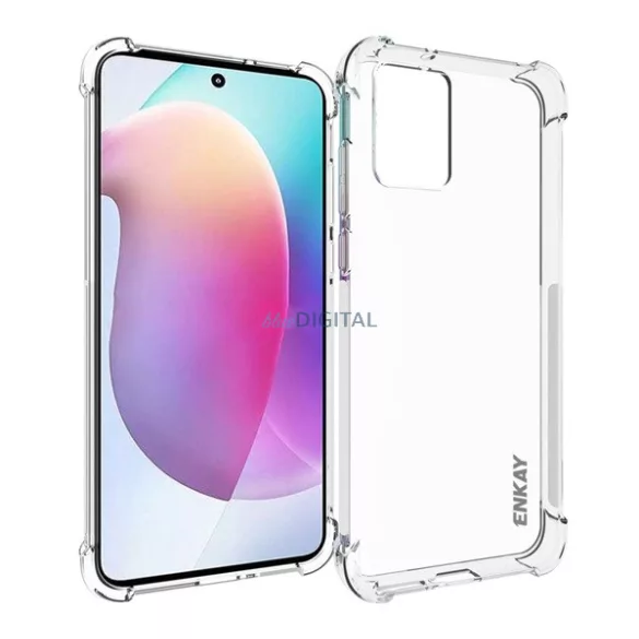 HUSĂ! - Protector de telefon din silicon ENKAY (rezistență medie la impact, colț cu pernă de aer) TRANSPARENT Motorola Edge 30 Neo (XT2245-1)