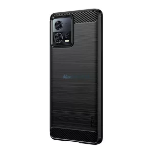 HUSĂ! - MOFI Husă silicon pentru telefon (rezistent la impact mediu, perna de aer toc, periat, model de carbon) negru Motorola Edge 30 Fusion (XT2243-1)