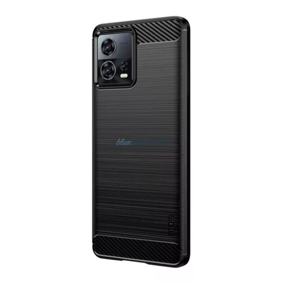 HUSĂ! - MOFI Husă silicon pentru telefon (rezistent la impact mediu, perna de aer toc, periat, model de carbon) negru Motorola Edge 30 Fusion (XT2243-1)