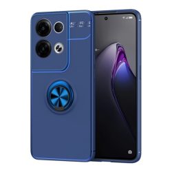   HUSĂ! - Protector de telefon din silicon (funcție de suport pentru masă, inel de suport pentru telefon, rotire la 360°, placă metalică încorporată) ALBASTRU ÎNCHIS Oppo Reno 8 Pro