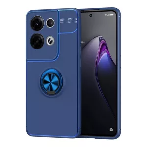HUSĂ! - Protector de telefon din silicon (funcție de suport pentru masă, inel de suport pentru telefon, rotire la 360°, placă metalică încorporată) ALBASTRU ÎNCHIS Oppo Reno 8 Pro