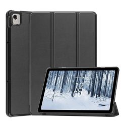   Carcasa in picioare, efect piele (FLIP activ, deschidere laterala, TRIFOLD, suport desktop) NEGRU Nokia T21 LTE