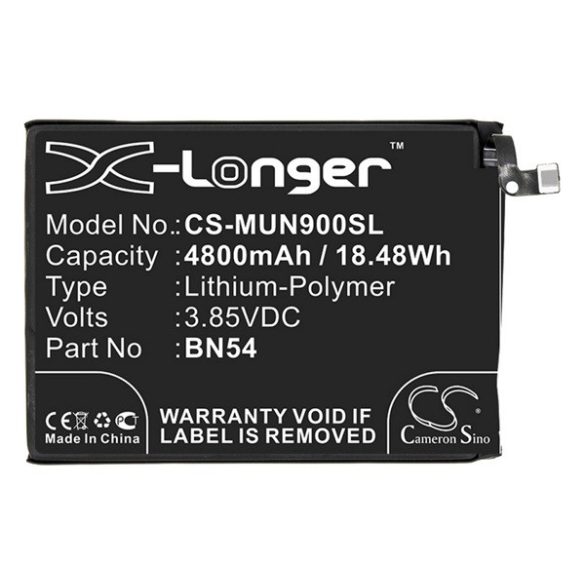 Baterie CAMERON SINO Li-Polymer (3.85V/4800mAh, compatibil cu Xiaomi BN54) NEGRU Xiaomi Redmi Note 9 (10X 4G)