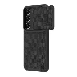   HUSĂ! - Protector de telefon din plastic NILLKIN TEXTURED S (cadru din silicon, model 3D, protecție pentru cameră, încărcare wireless) NEGRU Samsung Galaxy S23 Plus (SM-S916)