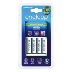   Încărcător de baterii PANASONIC ENELOOP (240V, indicator LED, cronometru, compatibil cu 4 baterii AA / AAA + 4 baterii AA 1900mAh) ALB