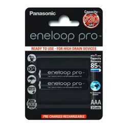   Baterie PANASONIC ENELOOP PRO (AAA, BK-4HCDE/2BE, 1.2V, 930mAh Ni-MH, reîncărcabilă) 2 buc/pachet