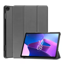   Carcasă în picioare, efect piele (FLIP activ, deschidere laterală, TRIFOLD, suport desktop) GR ÎNCHIS Lenovo Tab M10 (TB-328)