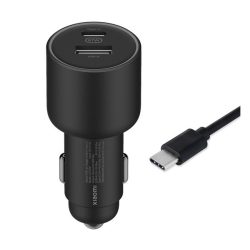   Încărcător auto XIAOMI Mi USB+priză tip C (67W, încărcător rapid + cablu tip C) NEGRU