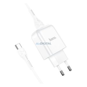 HOCO N2 VIGOUR încărcător de rețea priză USB (10W, încărcător rapid + cablu Type-C) ALB