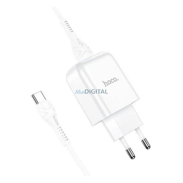 HOCO N2 VIGOUR încărcător de rețea priză USB (10W, încărcător rapid + cablu Type-C) ALB