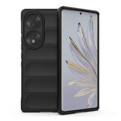   HUSĂ! - Husă silicon pentru telefon (rezistent la impact mediu, protecție cameră, model 3D) negru Honor 70