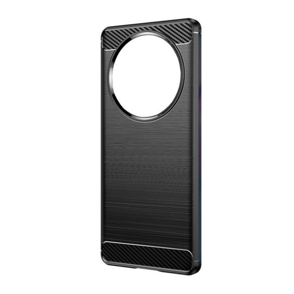 Husă silicon pentru telefon (impact mediu rezistent, bubble heel, periat model de carbon) negru Honor Magic5 Lite 5G