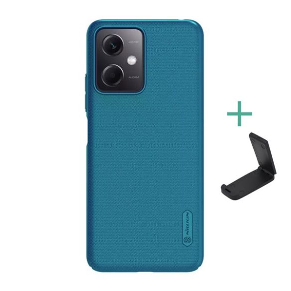 Protector de telefon din plastic NILLKIN SUPER FROSTED (cauciucat, suprafata aspra + suport de birou) ALBASTRU INCHIS Xiaomi Redmi Note 12 5G, Xiaomi Poco X5 5G
