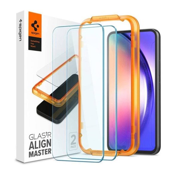SPIGEN ALM FC folie sticlă protecție ecran2pcs (2.5D, rezistent la amprente, extra rezistent la zgârieturi, 9H, ultra subțire, evidențiere culoare) pentru Samsung Galaxy A54 5G (SM-A546)