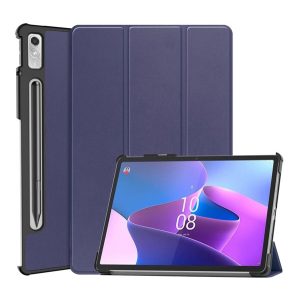 Carcasă în picioare, efect piele (FLIP activ, deschidere laterală, TRIFOLD, suport pentru birou, suport pentru creion) ALBASTRU ÎNCHIS Lenovo Tab P11 Pro Gen2 (TB132FU) WIFI