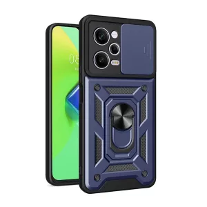 HUSĂ! - Defender protecțiede telefon din plastic (rezistent la impact mediu, interior din silicon, inel de fixare a telefonului, protecție a camerei) CUTTING albastruXiaomi Redmi Note 12 Pro