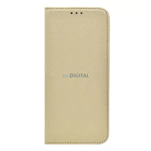 HUSĂ! - Carcasa in picioare, efect piele (FLIP, deschidere laterala, functie suport de masa, model romb) GOLD Oppo Reno 8