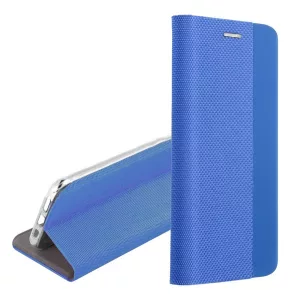 HUSĂ! - Carcasa in picioare, efect piele (FLIP, deschidere laterala, functie suport de masa, model textil) ALBASTRU Xiaomi Redmi 12C