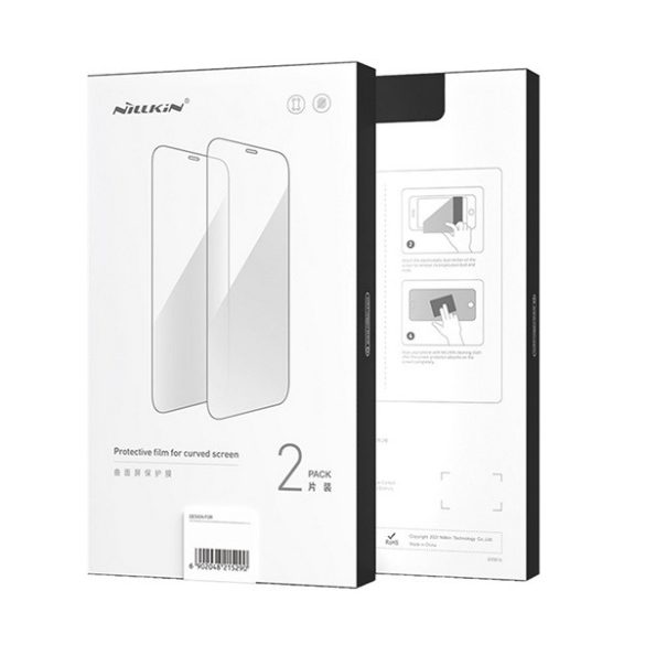 Film protector ecran NILLKIN 2buc (copertă completă 3D, curbată, rezistentă la zgârieturi, 0,33 mm, 9H + cadru de montare) NEGRU Xiaomi 13 Lite