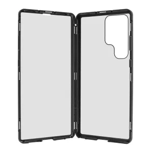 HUSĂ! - Protecție telefonică din aluminiu (protecție 360°, magnetică, rezistență medie la impact, Folie securizată față, spate, 9H) negru Samsung Galaxy S23 Ultra (SM-S918)