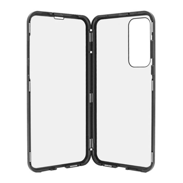 HUSĂ! - Protecție telefonică din aluminiu (protecție 360°, magnetică, rezistență medie la impact, Folie securizată față, spate, 9H) negru Samsung Galaxy S23 Plus (SM-S916)