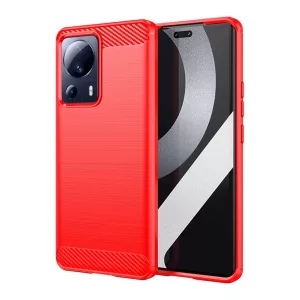 HUSĂ! - Husă silicon pentru telefon (rezistent la impact mediu, călcâi pernă de aer, periat, model de carbon) PIROS Xiaomi 13 Lite