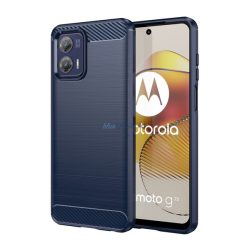   HUSĂ! - Protectie din silicon pentru telefon (rezistenta medie la impact, colt cu perna de aer, periat, model carbon) ALBASTRU INCHIS Motorola Moto G73