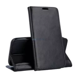   HUSĂ! - Carcasa in picioare, efect piele (FLIP, deschidere laterala, functie suport de birou) NEGRU Motorola Moto G62 5G (XT2223)