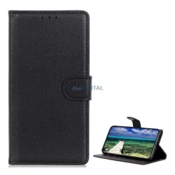   HUSĂ! - Carcasa in picioare, efect piele (FLIP, deschidere laterala, functie suport desktop, premium) NEGRU Motorola Moto G62 5G (XT2223)
