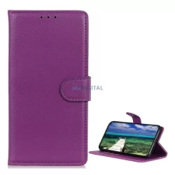   HUSĂ! - Carcasă în picioare, efect piele (FLIP, deschidere laterală, funcție de suport pentru birou, premium) PURPLE Motorola Moto G62 5G (XT2223)
