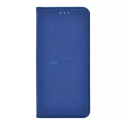   HUSĂ! - Carcasă în picioare, efect piele (FLIP, deschidere laterală, funcție suport pentru masă, model romb) ALBASTRU ÎNCHIS Motorola Moto G62 5G (XT2223)
