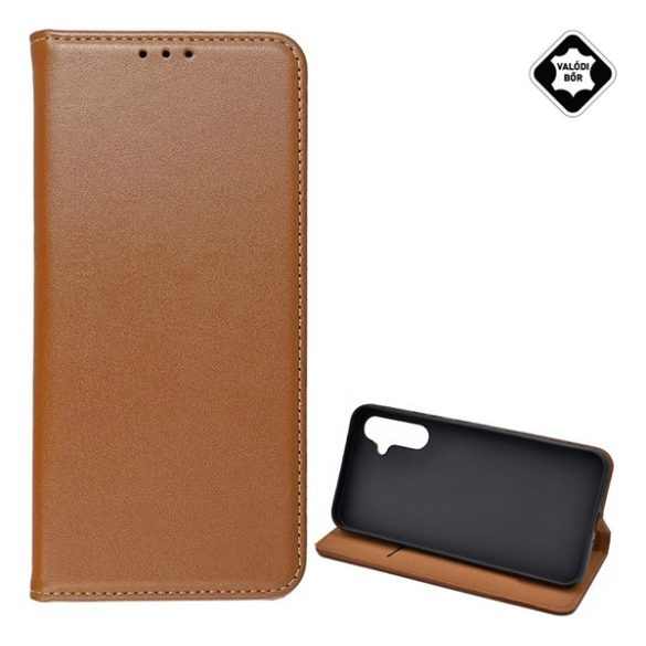 Husă stativă, piele naturală (FLIP, deschidere laterală, desktop) BARNA Samsung Galaxy A34 5G (SM-A346)