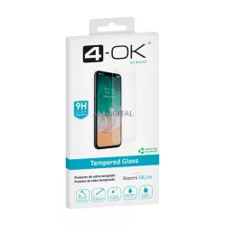   Sticlă de protecție a ecranului 4-OK (3D, curbată, rezistentă la zgârieturi, prietenoasă cu carcasă, cititor de amprente, 9H) TRANSPARENT Xiaomi 13 Lite