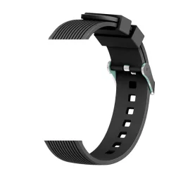   Cureaua de schimb DEVIA DELUXE SPORT (universala, 20mm, silicon, reglabila, cu dungi) NEGRA