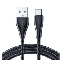   Cablu de date JOYROOM SURPASS (USB - Type-C, 3A, încărcător rapid, 120cm, șiret, anti-rupere) NEGRU