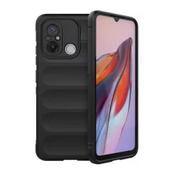   HUSĂ! - Protector de telefon din silicon (rezistenta la impact mediu, protectie camera, model 3D) NEGRU Xiaomi Redmi 12C