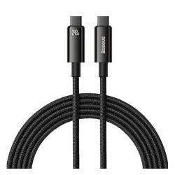   Cablu de date BASEUS TUNGSTEN GOLD (Tip-C - Tip-C, 240W, încărcător rapid PD, 100cm, anti-rupere) NEGRU