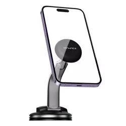  Suport auto AWEI X45 (pentru bord, autoadeziv, magnetic, reglabil, aluminiu) NEGRU