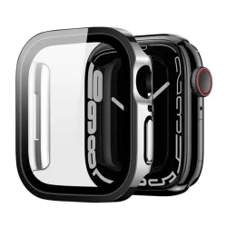   Rama din plastic DUX DUCIS HAMO (rezistenta la impact, efect metalic + protectie ecran) NEGRU Apple Watch Series 7 41mm