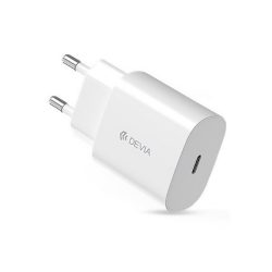   Încărcător DEVIA SMART priză tip C (25W, încărcător rapid PD) ALB